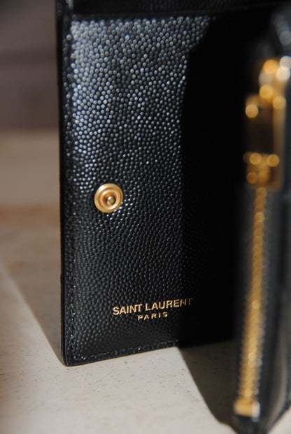 Saint Laurent matelasse bi fold wallet
