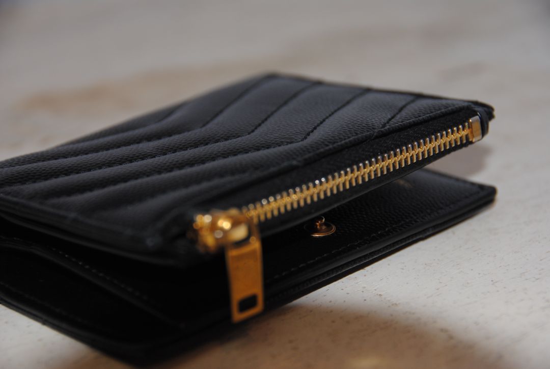 Saint Laurent matelasse bi fold wallet