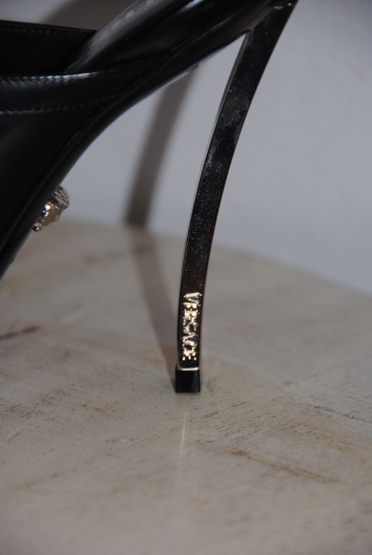 Versace corset lace up pointed toe stilleto mules