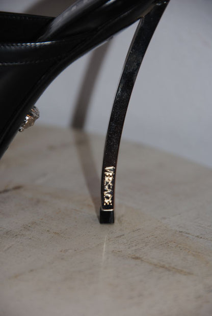 Versace corset lace up pointed toe stilleto mules