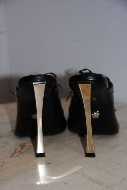 Versace corset lace up pointed toe stilleto mules