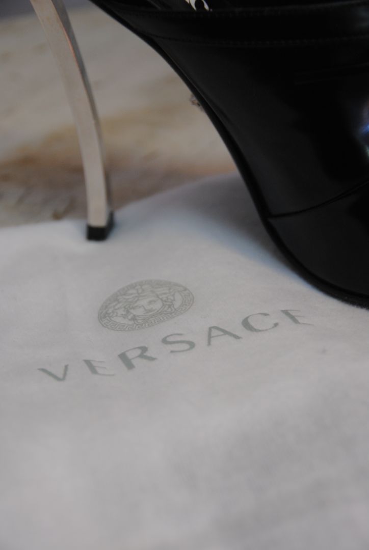 Versace corset lace up pointed toe stilleto mules