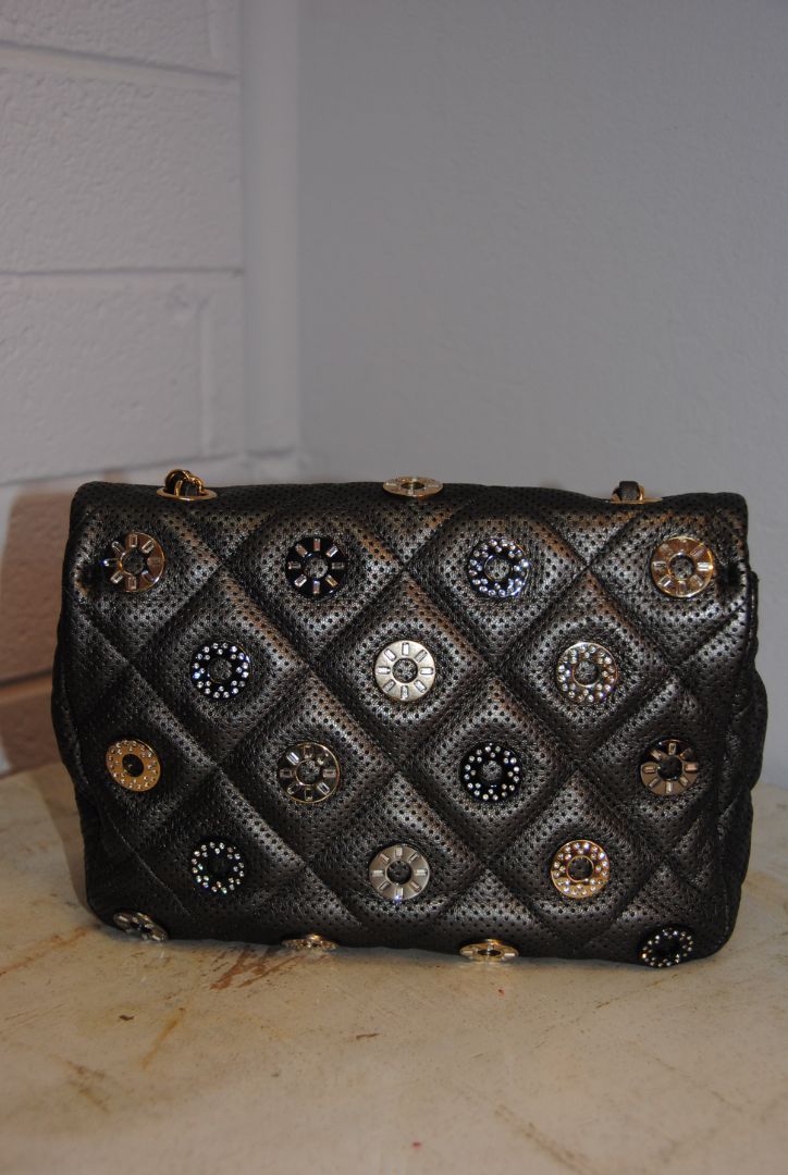 Chanel Paris-Dubai Pewter Metallic Lambskin CC Medals Medium Flap Bag