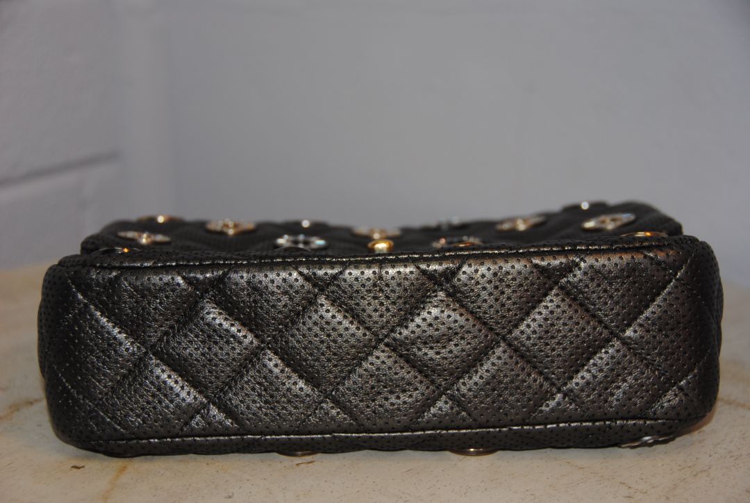 Chanel Paris-Dubai Pewter Metallic Lambskin CC Medals Medium Flap Bag
