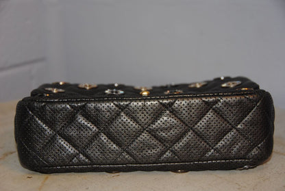 Chanel Paris-Dubai Pewter Metallic Lambskin CC Medals Medium Flap Bag