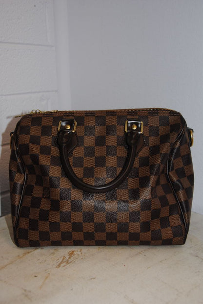 Louis Vuitton Ebene Speedy Bandouliere 25 with strap