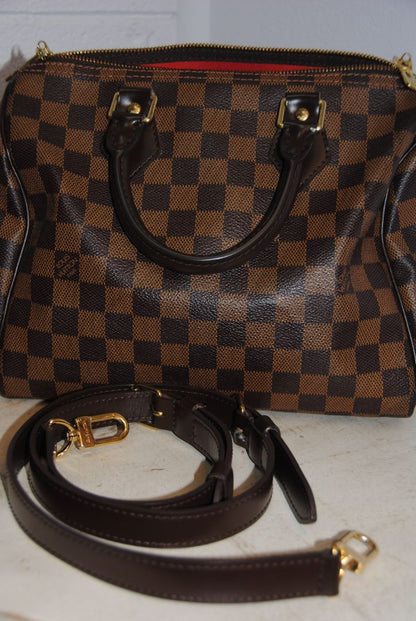Louis Vuitton Ebene Speedy Bandouliere 25 with strap