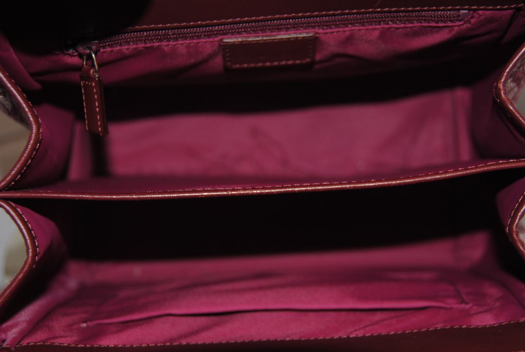 Christian Dior Vintage Burgundy Oblique trotter double pocket tote