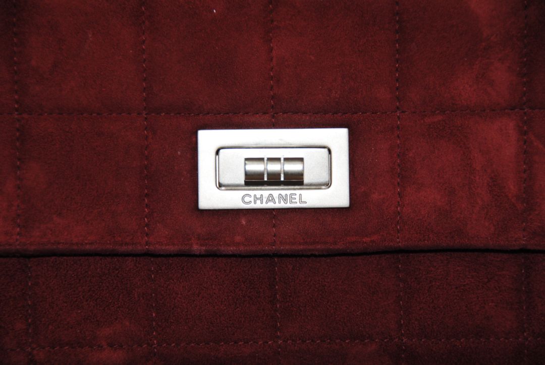 Chanel Vintage Square-Quilted Suede Mademoiselle Crossbody Flap Bag