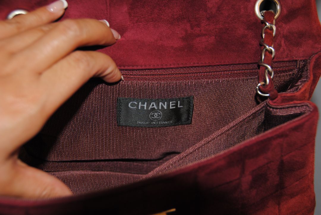 Chanel Vintage Square-Quilted Suede Mademoiselle Crossbody Flap Bag