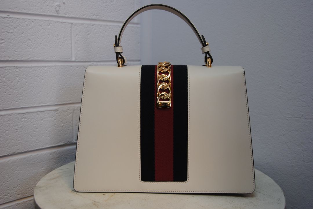 Gucci Sylvie Medium Floral and Sacred Heart Embroidered Top Handle Bag