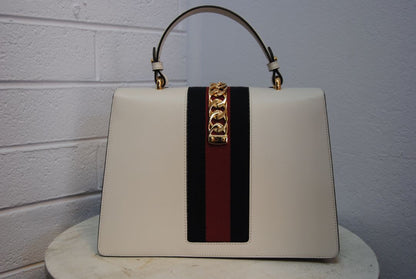 Gucci Sylvie Medium Floral and Sacred Heart Embroidered Top Handle Bag