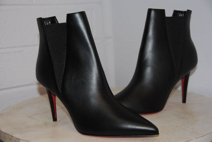 Christian Louboutin chelsea chick booty 100 black leather ankle boots