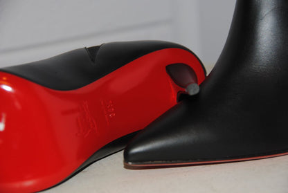 Christian Louboutin chelsea chick booty 100 black leather ankle boots