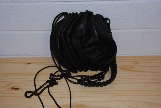 David Galan sculptural leather drawstring bag