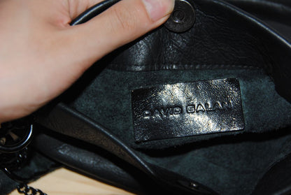 David Galan sculptural leather drawstring bag