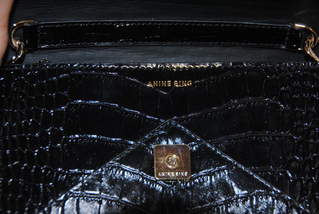 Anine Bing chain croc embossed bag