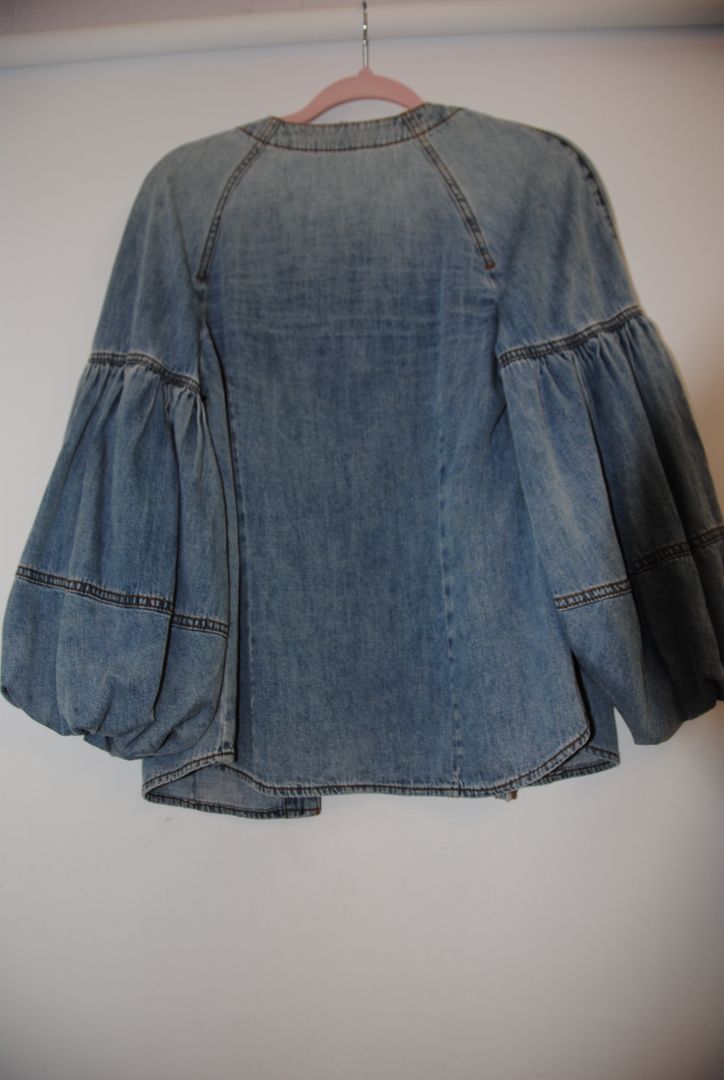 Zimmerman Balloon Sleeve Denim Blouse