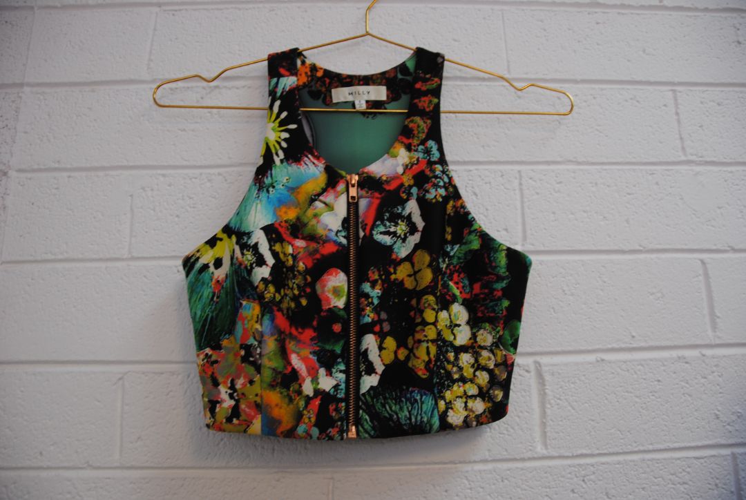 Milly zippered crop top