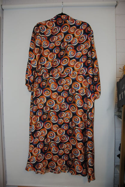 J Mclaughlin printed button up maxi dress