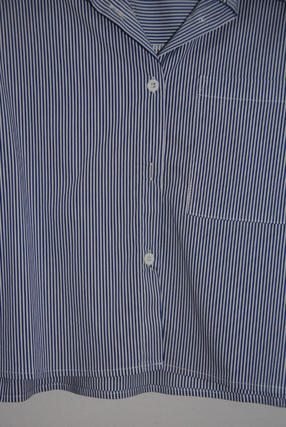 Hidden Label capri cropped pinstripe shirt