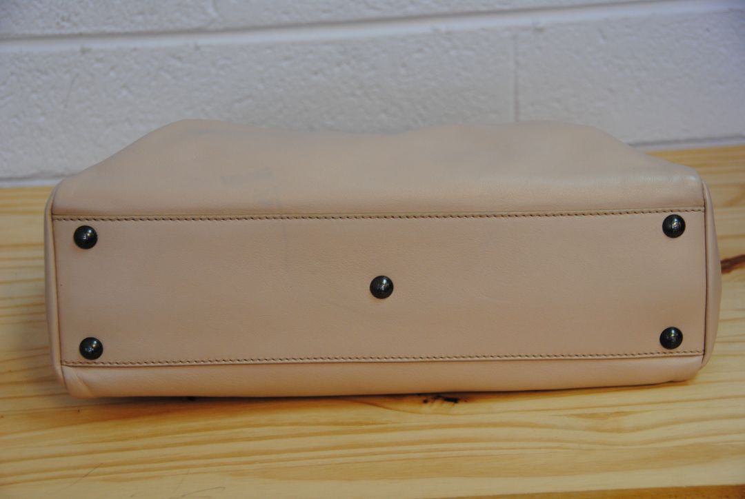 Fendi peekaboo large blush beige top handle with strap