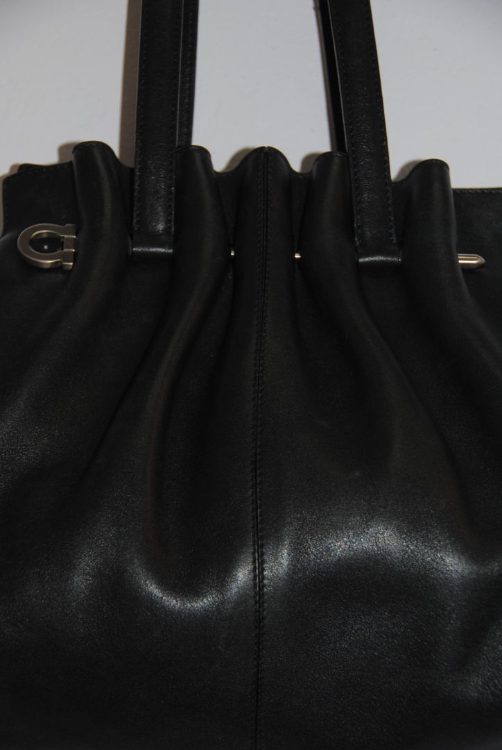 Ferragamo vintage Gancini pleated top handle
