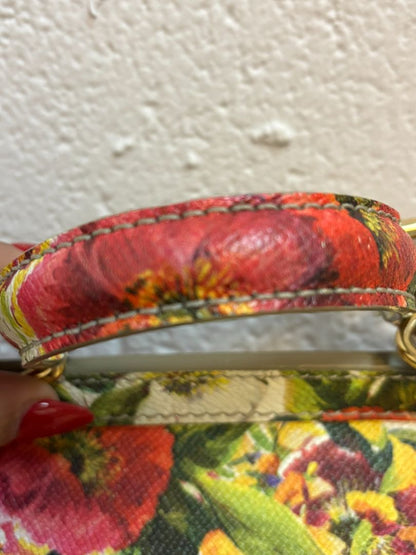 Dolce & Gabbana Dauphine leather handbag with multicolor floral print and gold-tone hardware