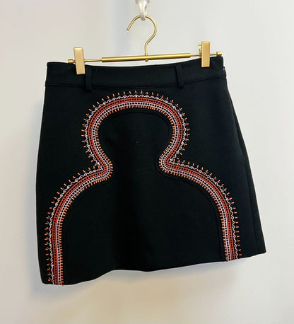 black multi Opening Ceremony embroided beaded skirt, 2