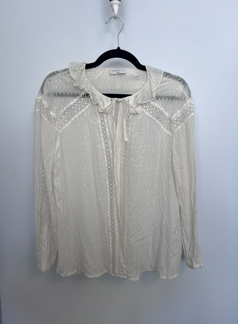 white Sandro Paris shirt, L