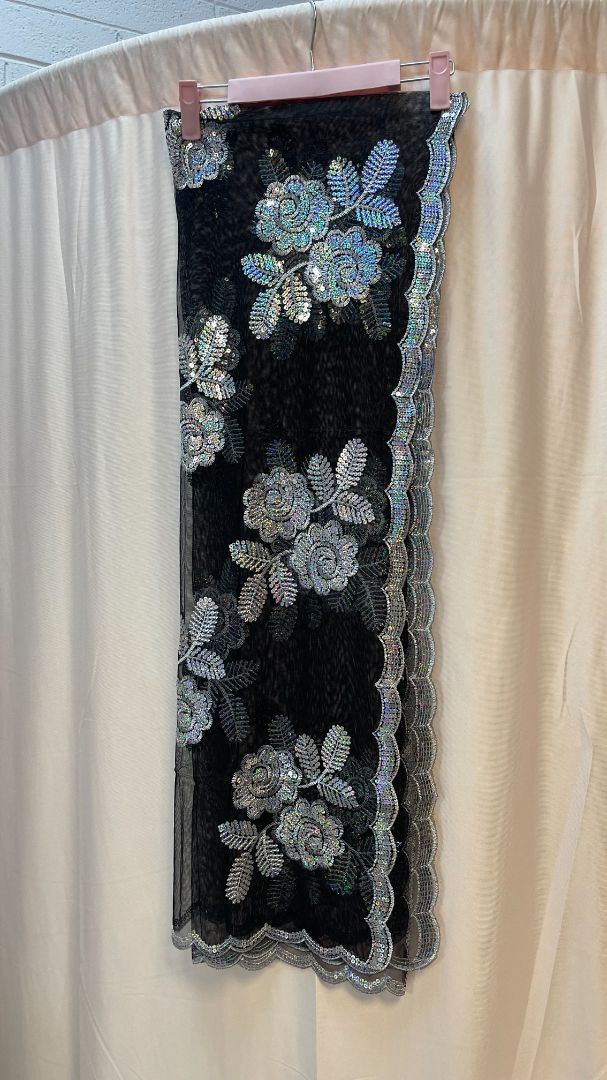 black NA beaded shawl, OS