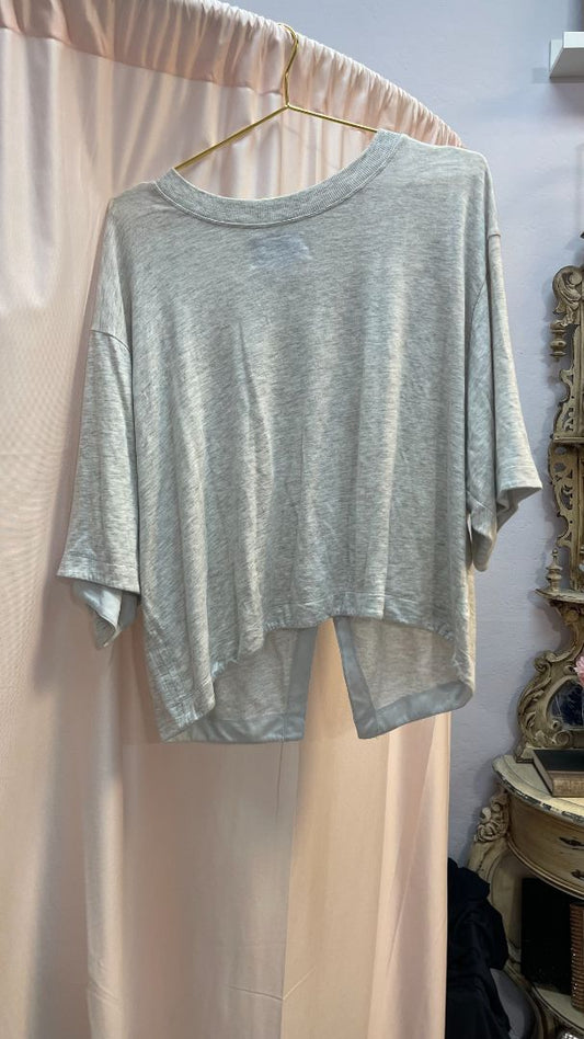 gray Athleta round neck open back, L