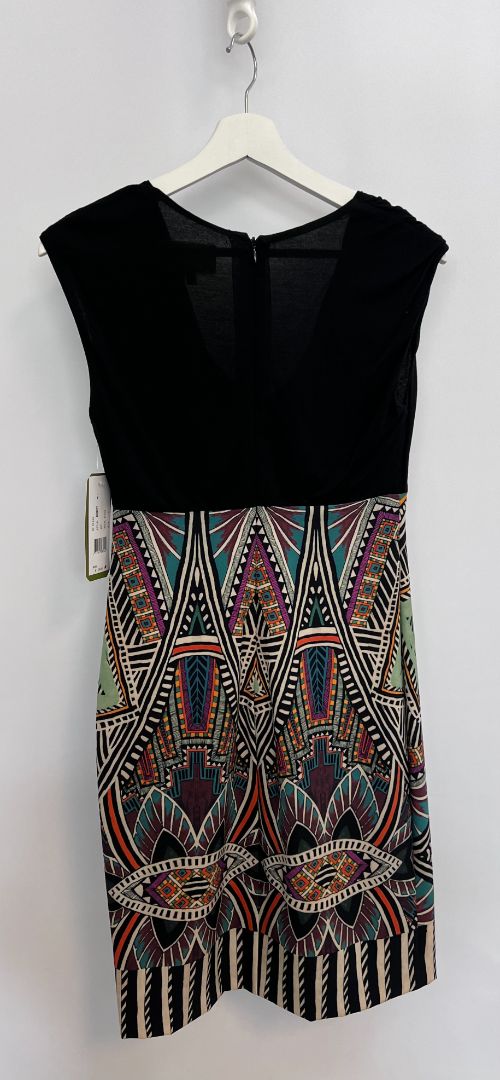 black multi Artelier Nicole Miller midi dress, 2