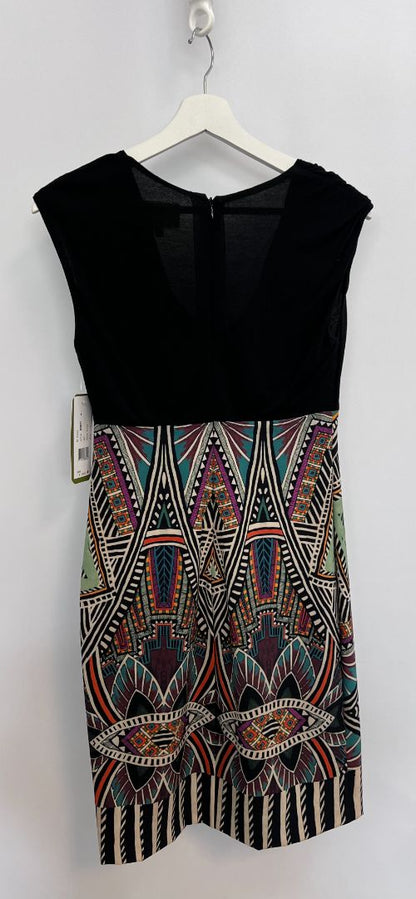 black multi Artelier Nicole Miller midi dress, 2