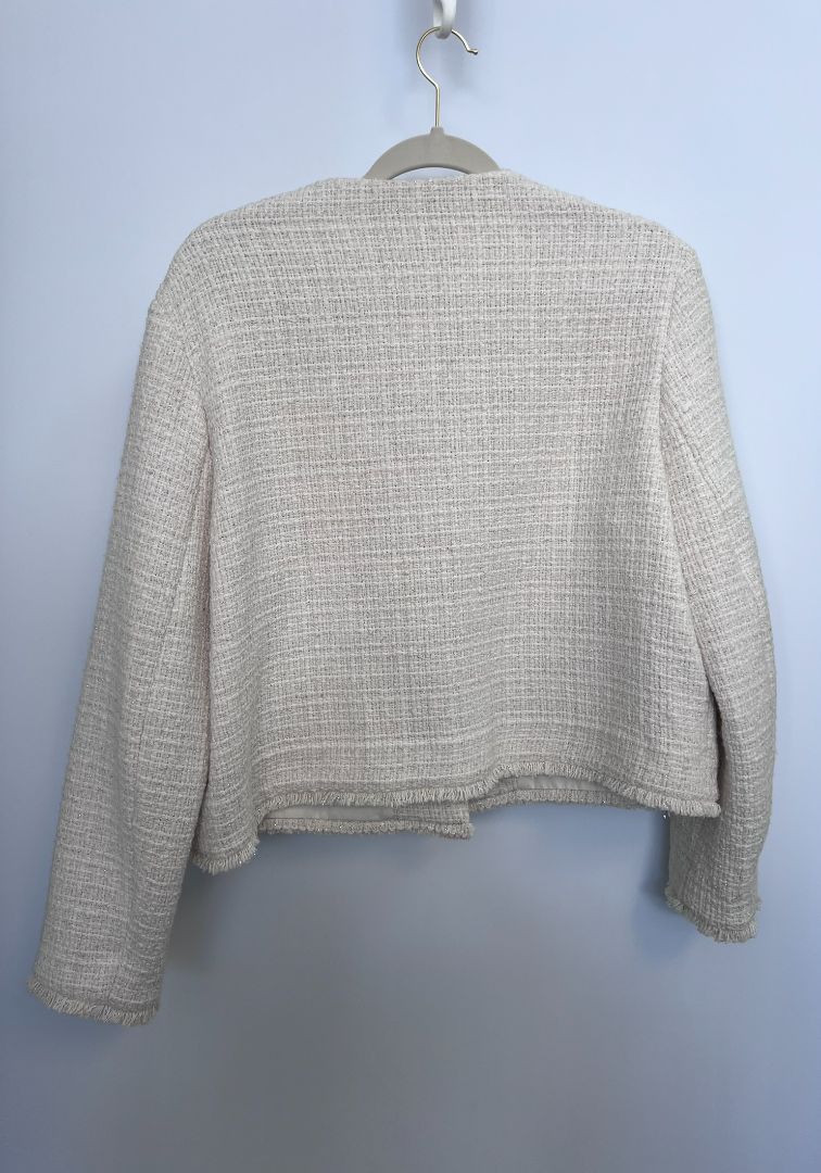 white Maje tweed jacket, 40 EU