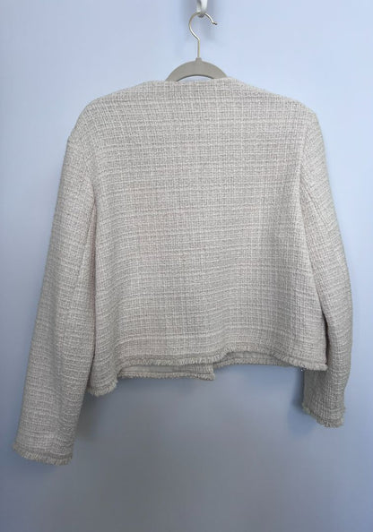 white Maje tweed jacket, 40 EU