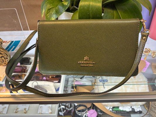Green Cuoieria Fiorentina crossbody bag in genuine leather with flap closure and gold-tone hardware