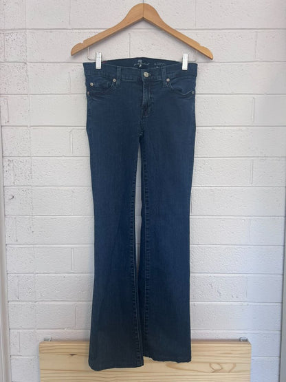 dark navy 7 for all mankind skinny bootcut jeans, 27