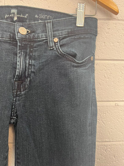 dark navy 7 for all mankind skinny bootcut jeans, 27