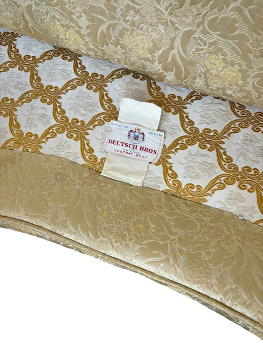 Deutsch Bros French Style White Settee Sofa With Gold Details (In Store Pick Up Only)