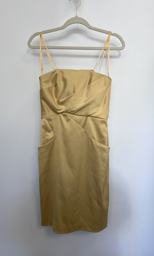 yellow BCBG Paris strapless dress, 2