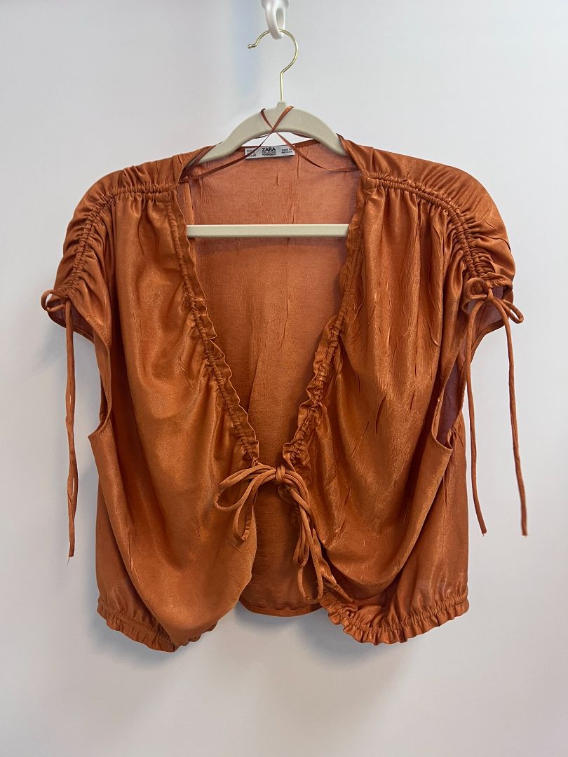 orange Zara shirt, S