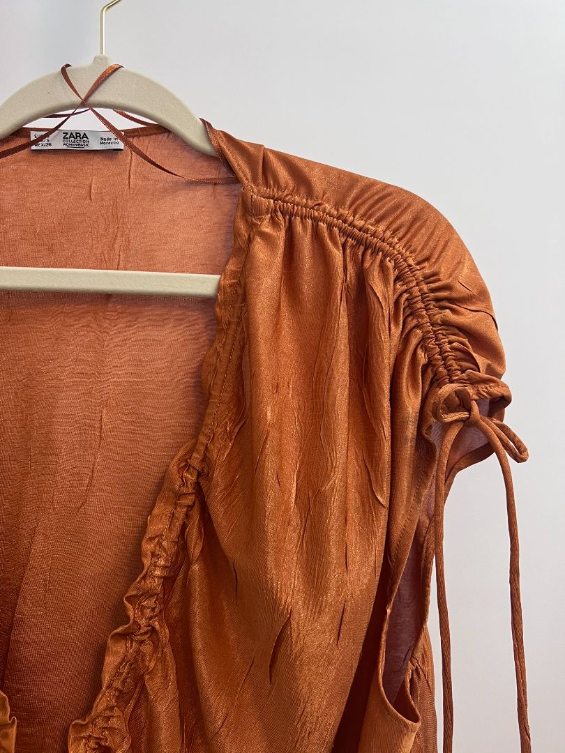 orange Zara shirt, S