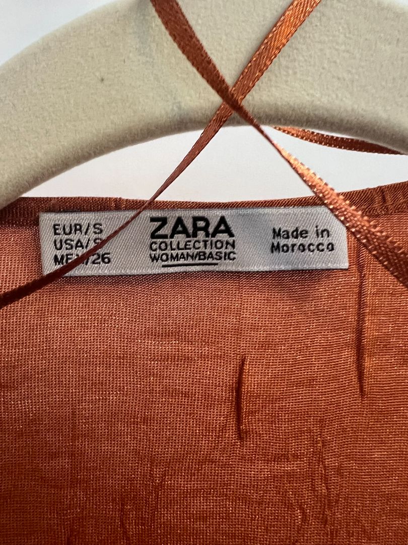 orange Zara shirt, S