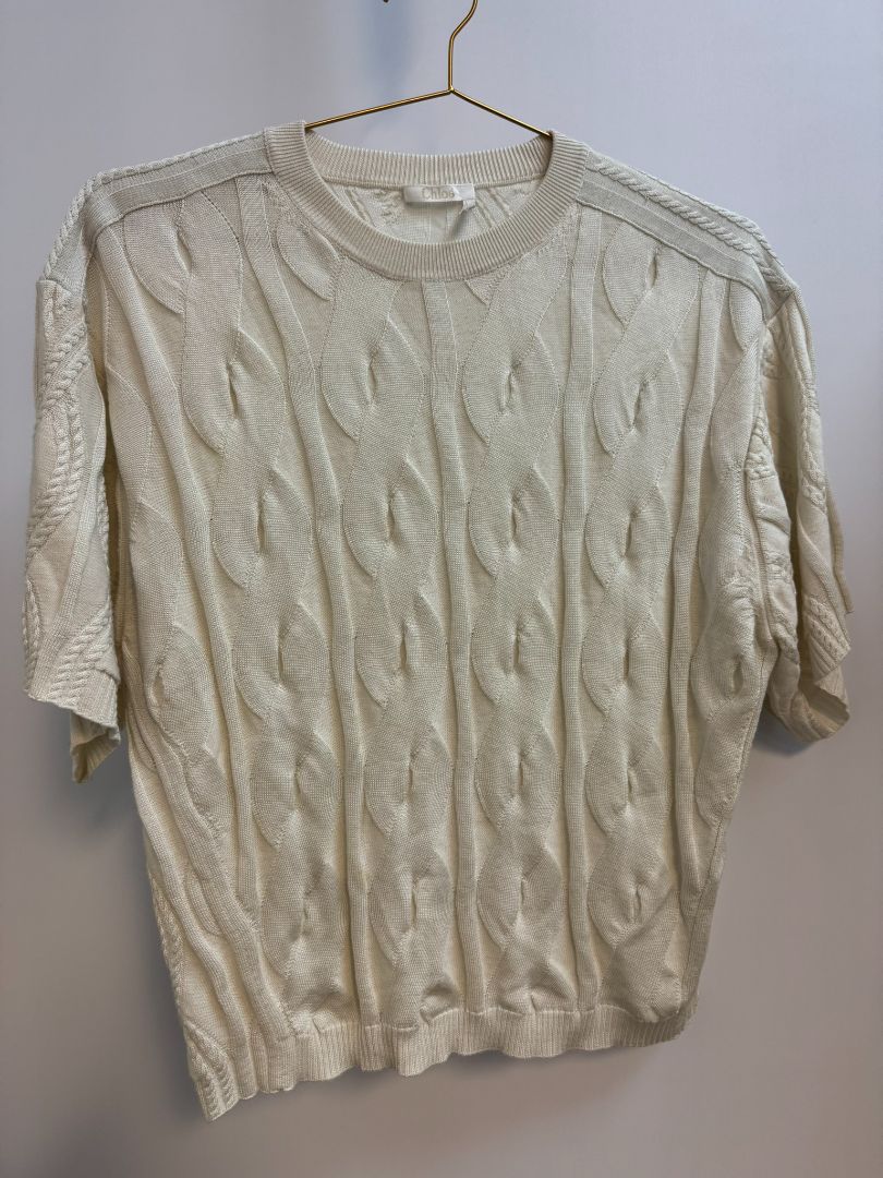 white Chloe sweater top, L