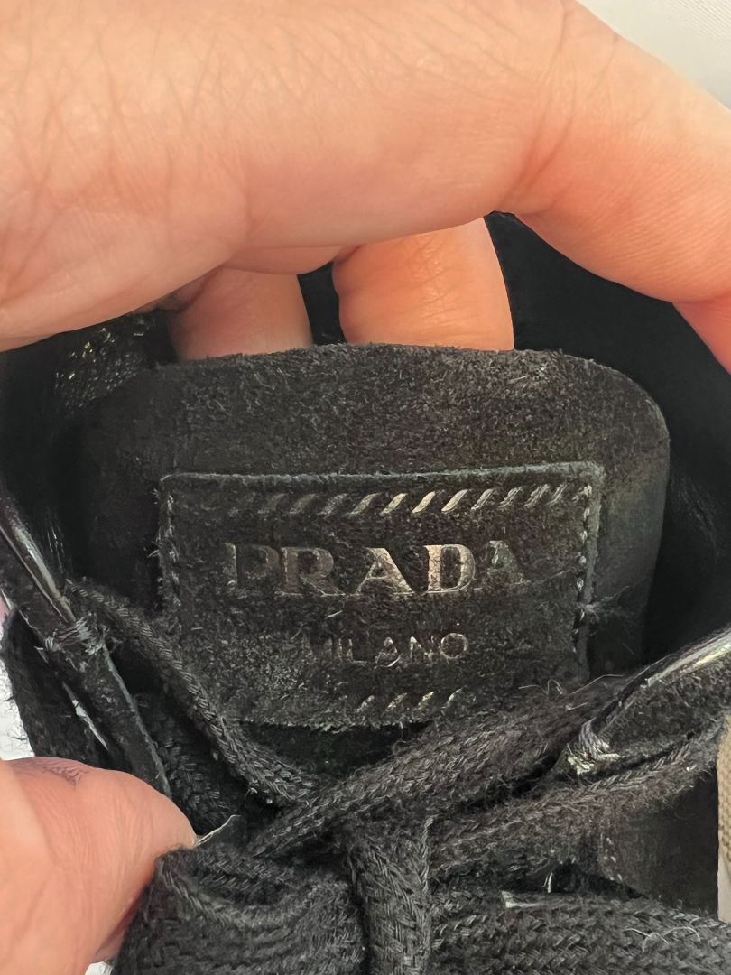 black and white Prada sneakers, 38