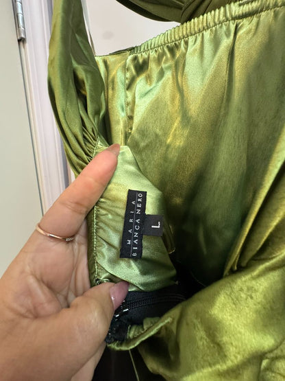 green and black Maria Bianca Nero backless dress, L