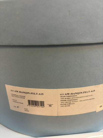 olive green Lanvin wide brim wool hat, 58