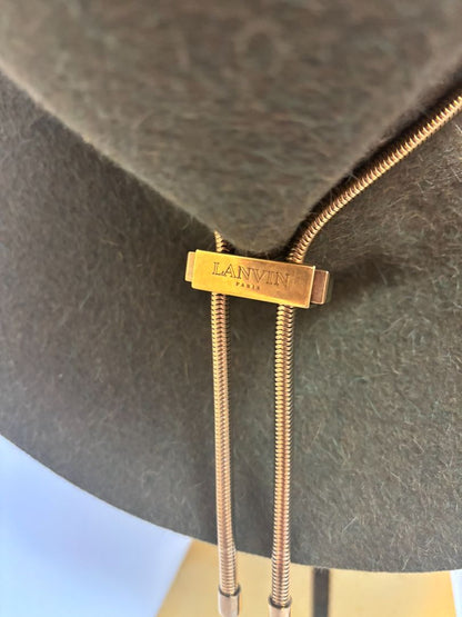 olive green Lanvin wide brim wool hat, 58