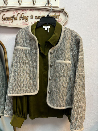 multi color Amanda + Chelsea multi colored tweed jacket NWT, XL